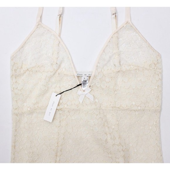 New Fleur du Mal sz L bodysuit off white ivory lace bow - Picture 11 of 12